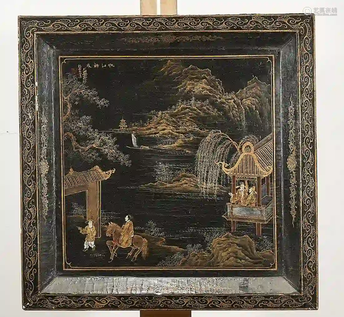 Chinese Painted Wood Panel