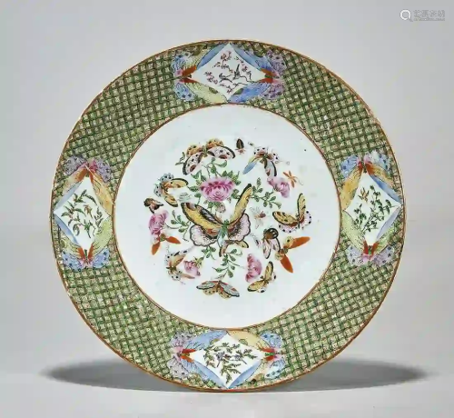 Antique Chinese Enameled Porcelain Charger