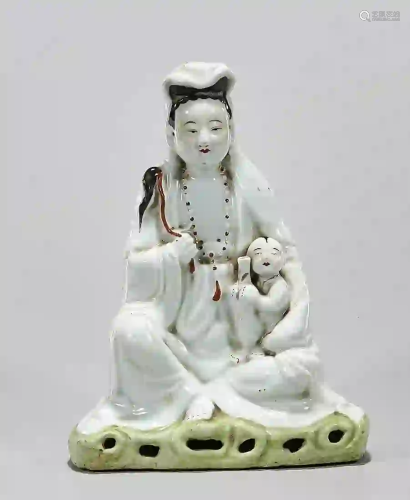 Chinese Glazed Porcelain Seated Guanyin