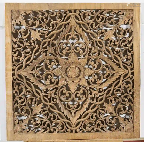 Chinese Carved Wood Panel