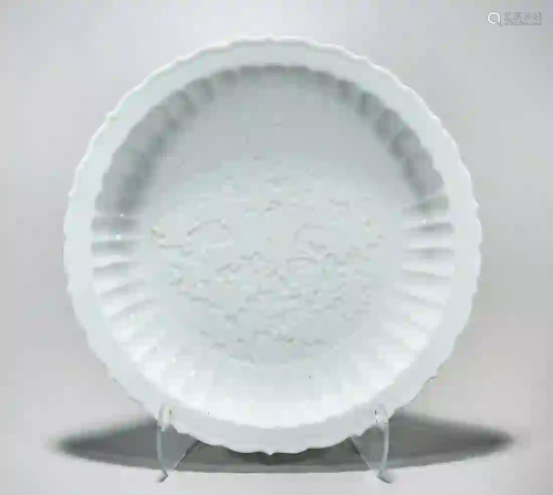 Chinese White Glazed Porcelain Charger