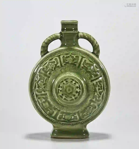 Chinese Green Glazed Porcelain Flask