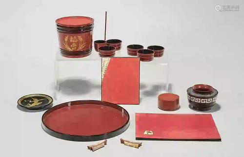 Group of Japanese Lacquered Items