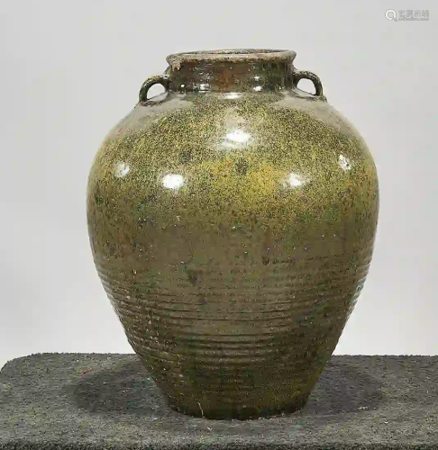 Large Glazed Ceramic Jar