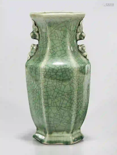 Chinese Green Crackle Glazed Porcelain Vase