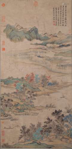 AN ANCIENT CHINESE LANDSCAPE PAINTING, WANG HUI MARKED