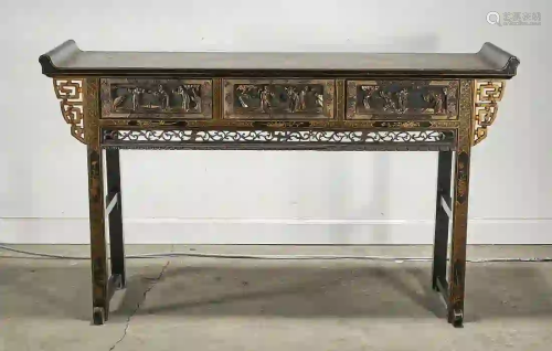 Chinese Painted Hard Wood Altar Table