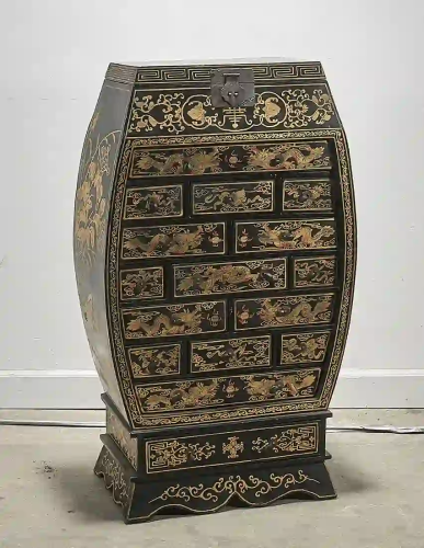 Chinese Painted Multi-Drawer Cabinet