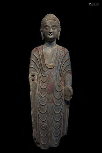 A NORTHERN QI DYNASTY QINGZHOU BUDDHA STATUE