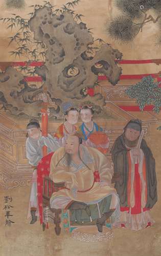 AN ANCIENT CHINESE CHARACTER PAINTING, LIU SONGFENG MARKED