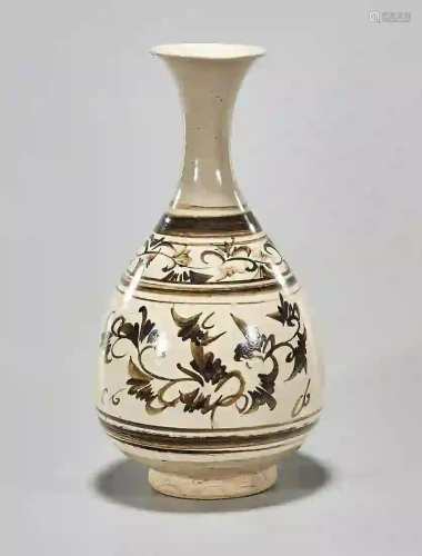 Chinese Ink Colored Glazed Ceramic Vase