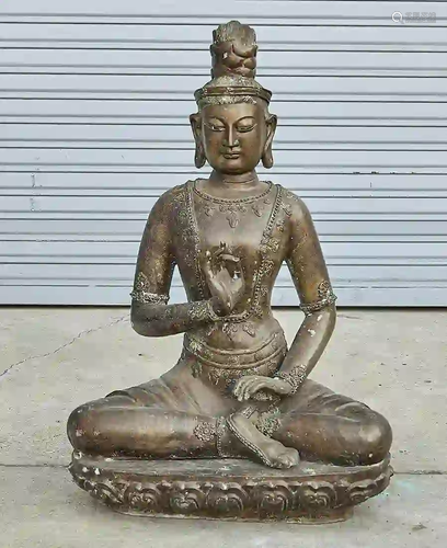 Chinese Bronze Seated Tara