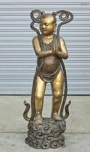 Chinese Bronze Figure of a Child