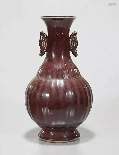 Chinese Red Glazed Porcelain Vase