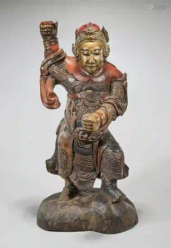 Chinese Polychrome Carved Wood Figure