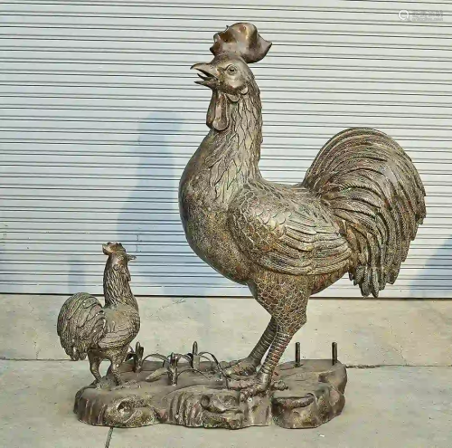 Large Bronze Rooster