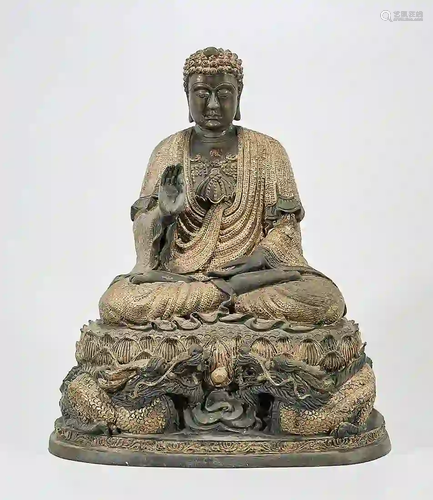 Chinese Bronze Seated Buddha