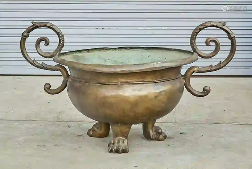 Large Bronze Tripod Vessel