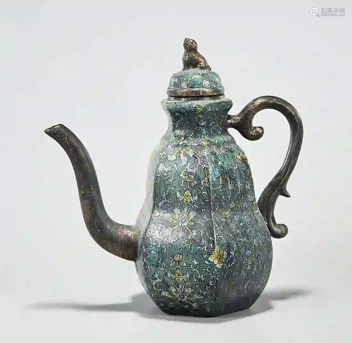 Chinese Enameled Yixing-Like Tea Pot