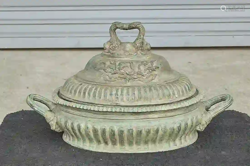 Chinese Bronze Covered Basin