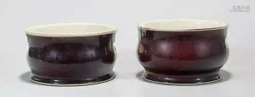 Pair Chinese Glazed Porcelain Basins