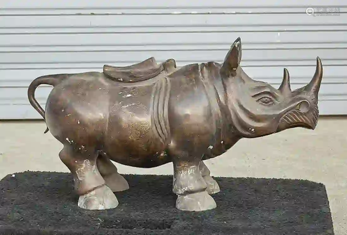 Chinese Bronze Rhinoceros-Form Censer