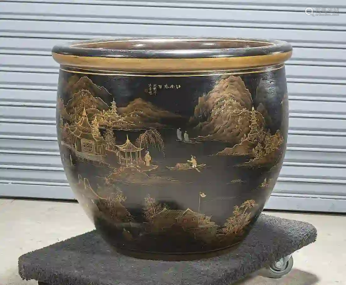 Chinese Painted Porcelain Fish Bowl