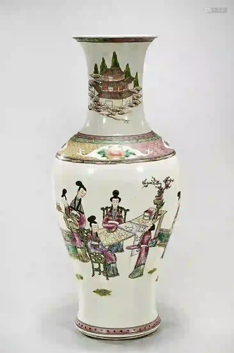 Tall Chinese Enameled Porcelain Vase