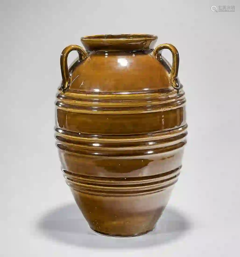 Large Chinese Brown Glazed Porcelain Jar