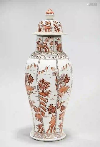 Chinese Enameled Porcelain Covered Hexagonal Vase