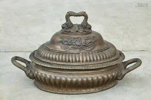 Chinese Bronze Covered Basin