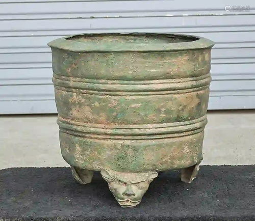 Chinese Archaistic Bronze Tripod Censer