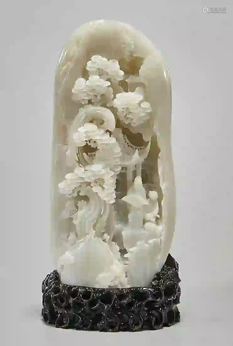 Tall Chinese Jade Carving