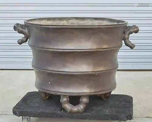 Large Chinese Bronze Tripod Censer