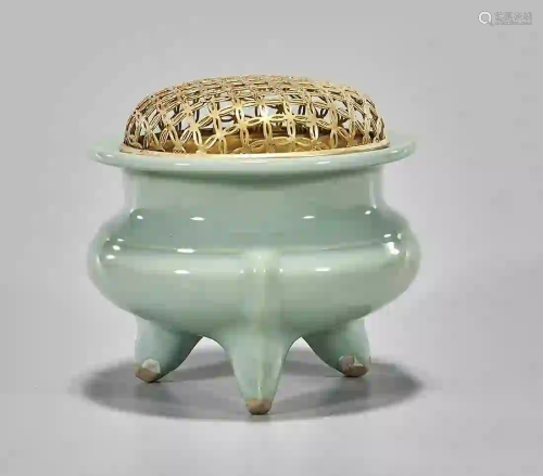 Chinese Celadon Glazed Porcelain Censer