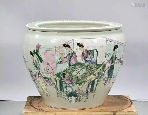 Chinese Enameled Porcelain Fish Bowl