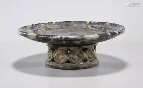Chinese Glazed Ceramic Stem Dish