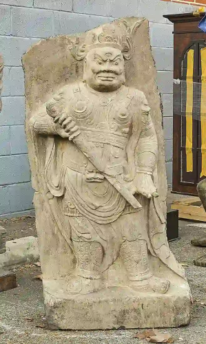 Chinese Carved Stone Guardian Figure