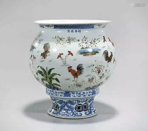 Chinese Blue and White and Enameled Porcelain