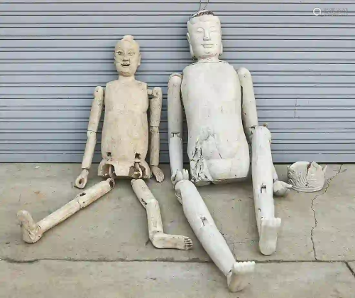 Group of Chinese Wood Mannequin Parts