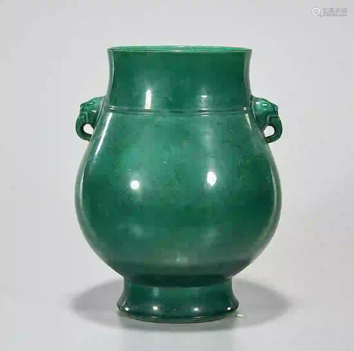 Chinese Green Crackle Glazed Porcelain Vase