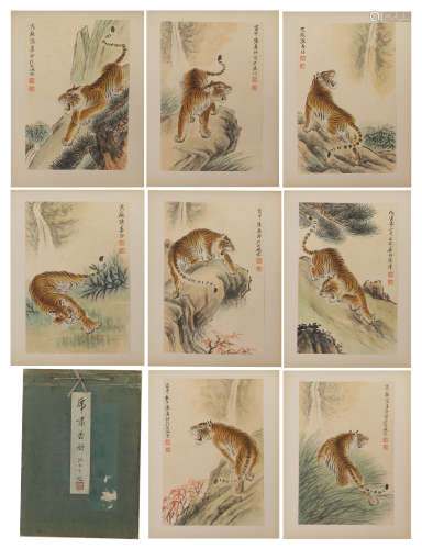 CHINESE LIGHT COLOR PAINTING ALBUMS OF TIGERS
