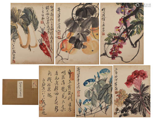 CHINESE PAINTING ALBUMS OF FLOWERS, FRUITS AND VEGETABLES