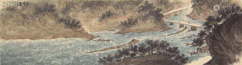 CHINESE LIGHT COLOR PAINTING, RIVERSIDE DAILY LIFE SCENES