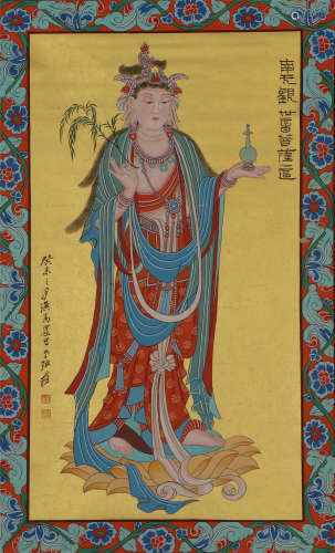 CHINESE COLOR PAINTING OF BODHISATTVA GUANYIN