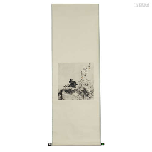 CHIENSE INK PAINTING HANGING SCROLL OF FLOWERS AND BIRDS