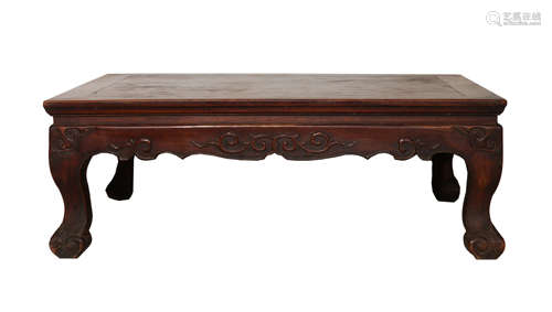 CHINESE HUANGHUALI WOOD ENGRAVED PATTERNS KANG TABLE