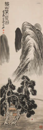 CHINESE PAINTING OF DWELLING IN MOUNTAINS
