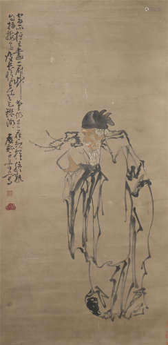 CHINESE INK PAINTING OF AN OLD MAN