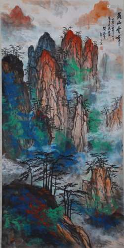 AN ANCIENT CHINESE LANDSCAPE PAINTING, LIU HAISU MARKED